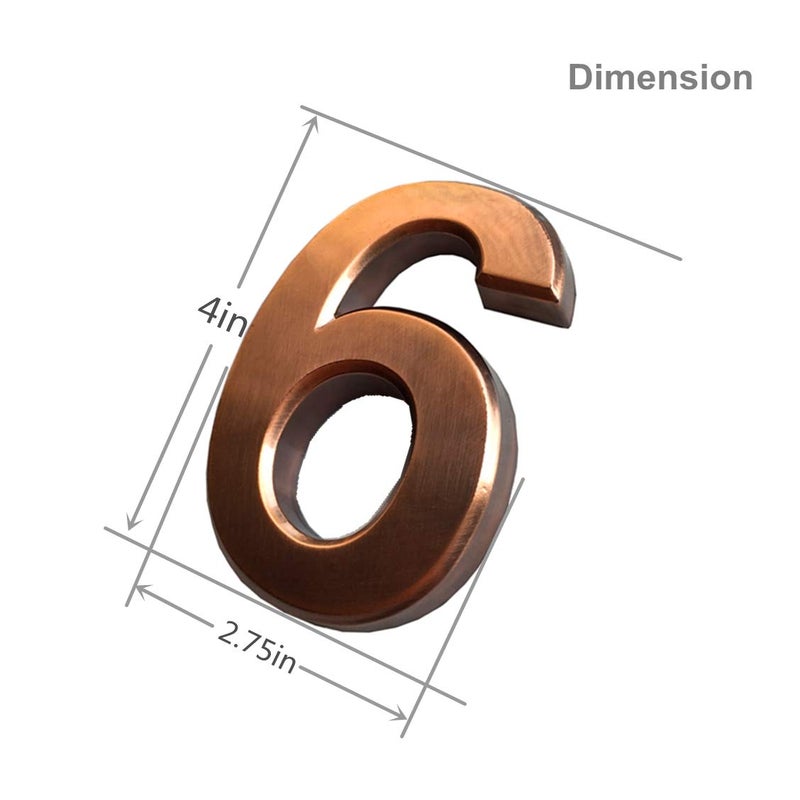 hopewan 4 Inch Mailbox Numbers 6/9, Self Stick Number Stickers for House Door/Apartment/Floor, Bronze/Silver, by Hopewan. (6/9, Bronze) - Image 2
